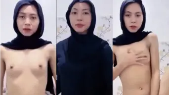 Gadis Cantik Jilbab Hitam Full Bugil