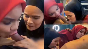 Enaknya di Emut Dua MILF Hijab 3some