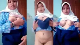 Daun Masih Muda Hijab Masih Pakai Seragam Sekolah